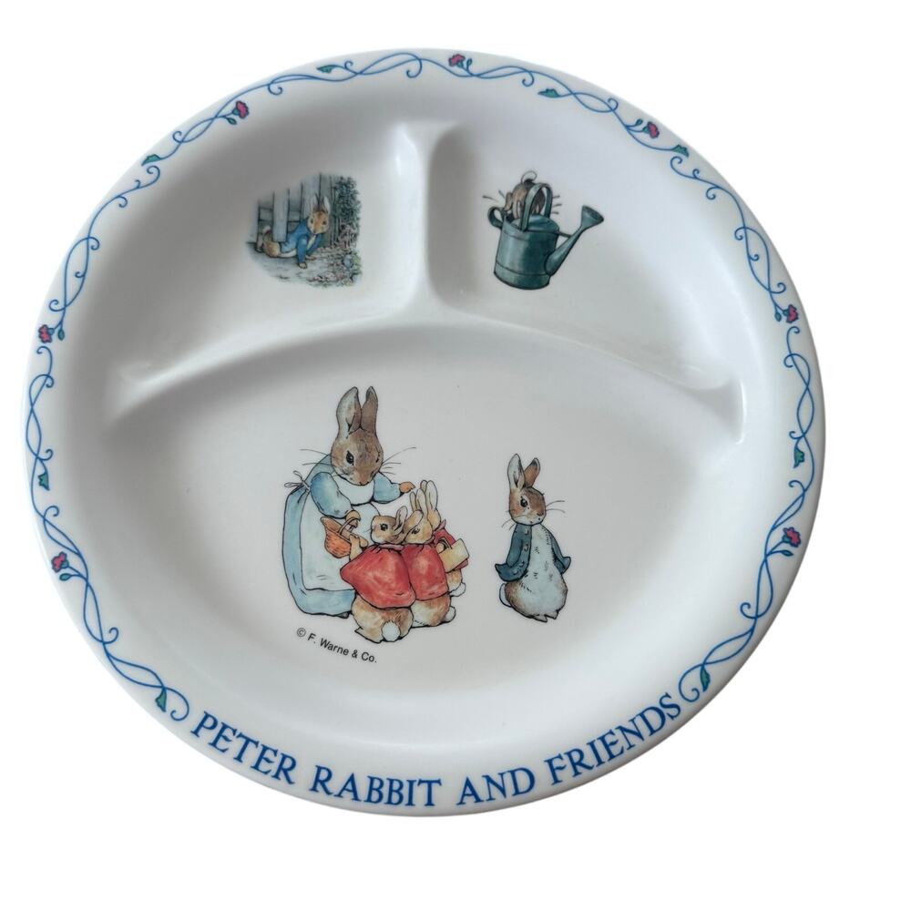 Eden Peter Rabbit and Friends 3-Section Melamine Divided 8" Children's Plate